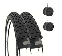 Ecovelo 2 Tyres 26 x 2.10 (54-559) + Inner Tubes Black Tyres Mountain Bike MTB