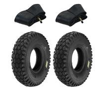 Ecovelò 2 Tyres 4.10/3.50-4 + 4 PR Inner Tubes For Lawn Mower Trolley