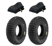 Ecovelò 2 Tyres 4.10/3.50-4 + 4 PR Inner Tubes For Lawn Mower Trolley