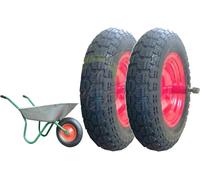 ECOVELO 2 Wheel Wheelbarrow Tire 3.50-8 Pneumatic Rubber 2 PR Long Axle 115mm
