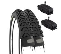 ECOVELO EBI20MAE 2 Tyres 20 x 1.75 (47-406) + Inner Tubes with Schrader Valve for Children, Unisex, Black, 20 Inches