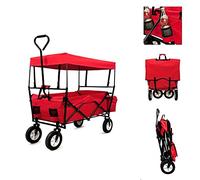 ECOVELO Folding Beach Garden Trolley for Camping, Stainless Steel, red, One Size