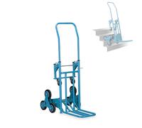 Ecovelò Manual Folding Stair Climbing Trolley 8 Wheels Max 200KG Steel Celeste