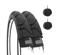 2 Tyres 700 x 45C (29 x 1.75) + Chambers Demi Slick Gravel Tyres Adult Trekking Bike MTB Hybrid