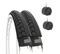 2 Tyres 26 x 1.50 cm (40-559) + Tyre Chambers Slick White Black MTB Hybrid Bike City Bike Trekking