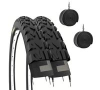 Ecovelo Pair of 2 Tyres 20 x 2.00 (50 - 406) + Inner Tubes for MTB, BMX Bikes Children City Bike