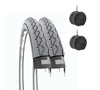 2 Covers 24 x 1 3/8 (37-540) + Air Chambers Grey Tyres Covers Pram/Wheelchair EBA24GXE