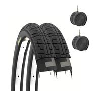 ECOVELO Unisex - Adult 2 x 1.75 Tyres 12 1/2 x 1.75 2 1/4 (47-203) + Inner Tube, Black, 2 x 1.75 x 2