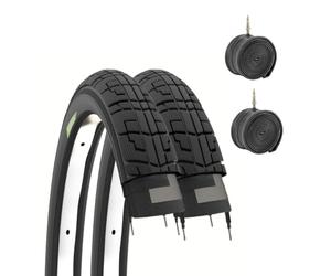 ECOVELO Unisex - Adult 2 x 1.75 Tyres 12 1/2 x 1.75 2 1/4 (47-203) + Inner Tube, Black, 2 x 1.75 x 2