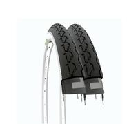 ECOVELO Unisex Adult Bicycle Tires 24" x 1 3/8 (37-540), White/Black