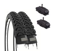 ECOVELO Unisex - Adult V.a Cameras. 2 Tyres 20 x 1.95 (50-406) + Chambers America (Schrader), Black, One Size