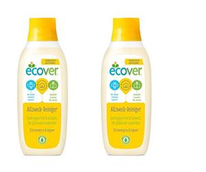 Ecover All Purpose Cleaner, Lemongrass, Ecological Premium Quality since 1979, 2 Bottles of 750 ml