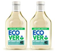 Ecover Concentrated Bio, Laundry Detergent, Laundry Washing Liquid, Honeysuckle & Jasmine, 2x Pack of 40 Washes, 2x 1.43L