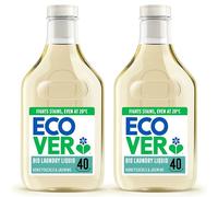 Ecover Concentrated Bio, Laundry Detergent, Laundry Washing Liquid, Honeysuckle & Jasmine, 2x Pack of 40 Washes, 2x 1.43L