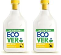 Ecover Concentrated Fabric Softener, Fabric Conditioner to Soften Your Clothes, Fresh Vanilla & Gardenia Scent 1 x 57 Washes, 1 x 1.43L (Pack of 2)