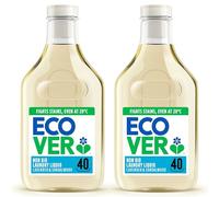 Ecover Concentrated Non-Bio, Laundry Detergent, Laundry Washing Liquid, Lavender and Sandalwood, 2x Pack of 40 Washes, 2x 1.43L
