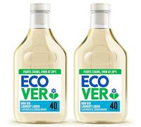 Ecover Concentrated Non-Bio, Laundry Detergent, Laundry Washing Liquid, Lavender and Sandalwood, 2x Pack of 40 Washes, 2x 1.43L