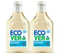 Ecover Concentrated Non-Bio, Laundry Detergent, Laundry Washing Liquid, Lavender and Sandalwood, 2x Pack of 40 Washes, 2x 1.43L