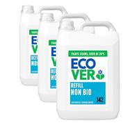 Ecover Concentrated Non-Bio, Laundry Detergent Refill, Laundry Washing Liquid, Lavender and Sandalwood, 142 Washes, 5L (Pack of 3)