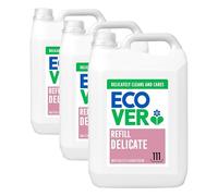 Ecover Delicate Laundry Detergent Refill, Laundry Washing Liquid, Fresh Waterlily & Honeydew Scent 1 x 111 Washes, 1 x 5L (Pack of 3)