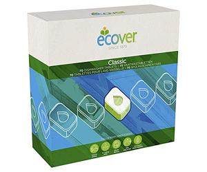 Ecover Dishwasher Tabs 70 Tabs Pack quantity: 70 | Plant-derived surfactants lift stubborn food residue and cut grease quickly, providing a spotless commercial kitchen finish.
