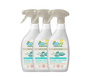 Ecover Essential Bathroom Cleaner, Ecological Bathroom Cleaner Spray, Removes Soap Deposits, Eucalyptus Scent, Spray Bottle 500 ml, Pack of 3
