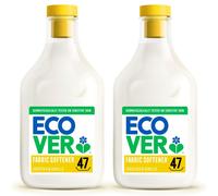 Ecover Fabric Softener, Fabric Conditioner to Soften Your Clothes, Fresh Gardenia & Vanilla Scent, 2 x 47 Washes, 2 x 1.43L
