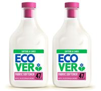 Ecover Fabric Softener, Fabric Conditioner to Soften Your Clothes, Fresh Scent Apple Blossom & Almond, 2 x 47 Washes, 2 x 1.43L