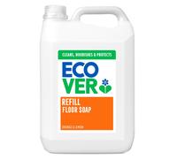 Ecover Floor Soap Refill, Multi-Surface Floor Soap For A Bright Finish, Orange and Lemon Scent, Pack of 1, 1 x 5L