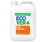 Ecover Floor Soap Refill, Multi-Surface Floor Soap For A Bright Finish, Orange and Lemon Scent, Pack of 1, 1 x 5L
