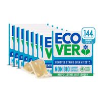 Ecover Non-Bio Washing Capsules - Fresh Almond & Rescued Apricot Scent, 8x Pack of 18 Capsules