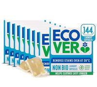 Ecover Non-Bio Washing Capsules - Fresh Almond & Rescued Apricot Scent, 8x Pack of 18 Capsules