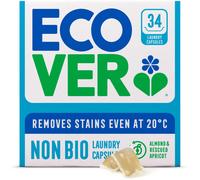 Ecover Non-Bio Washing Capsules - Laundry Capsules / Tablets - Laundry Detergent With Clean And Fresh Almond & Rescued Apricot Scent, 1x Pack of 34