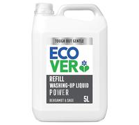 Ecover Power Washing Up Liquid Refill, Bergamot & Sage Scent, 5L