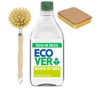 Ecover Washing-Up Liquid Bundle - Lemon & Aloe Vera - Brush & Sponge