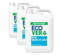 Ecover Washing Up Liquid Refill, Washing Up Soap, Tough on Grease and Grime, Fresh Camomile & Clementine Scent, 1 x 5L (Pack of 3)
