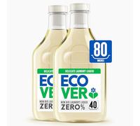 Ecover Zero Non-Bio Laundry Detergent for Sensitive Skin, Baby Laundry Washing Liquid, 2x Pack of 40 Washes, 2 x 1.43L