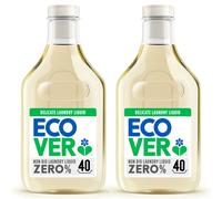 Ecover Zero Non-Bio Laundry Detergent for Sensitive Skin, Baby Laundry Washing Liquid, 2x Pack of 40 Washes, 2 x 1.43L