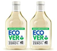 Ecover Zero Non-Bio Laundry Detergent for Sensitive Skin, Baby Laundry Washing Liquid, 2x Pack of 40 Washes, 2 x 1.43L