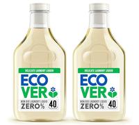 Ecover Zero Non-Bio Laundry Detergent for Sensitive Skin, Baby Laundry Washing Liquid, 2x Pack of 40 Washes, 2 x 1.43L