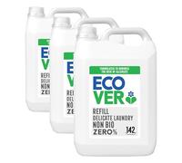 Ecover Zero Non-Bio Laundry Detergent Refill, For Sensitive Skin, Baby Laundry Washing Liquid, 142 Washes, 5L (Pack of 3)