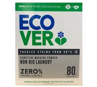Ecover Zero Non-Bio Laundry Detergent Powder, For Sensitive Skin, Laundry Washing Detergent for Baby Laundry, 1 x 80 Washes, 1 x 4kg