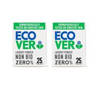 Ecover Zero NonBio Laundry Detergent Powder For Sensitive Skin Laundry Washing Detergent for Baby Laundry 1 x 25 Wash 1 x 18Kg Pack of 2