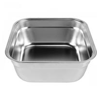 ECOVERDIC 10 Litre Stainless Steel Washing Up Bowl - Large Dish Tub for Washing Rice, Draining, and Vegetable Food Preparation