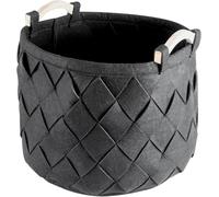 ECOVERDIC 140L Large Cotton Rope Laundry Basket - Round Black Clothes Hamper with Handles, Sturdy Washing Basket for Bedroom Storage, Laundry Organizer (S)