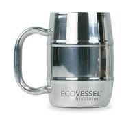 Ecovessel Insulated Stainless Steel Beer/Coffee Mug with Lid - Silver Express, 500 ml