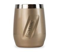 EcoVessel 's Port Vacuum Insulated Stainless Steel Wine Glass/Whiskey Tumbler, Gold Dust, 296 ml