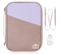 EcoVision Family Passport Holder for Travel with RFID Blocking, Traveling Essentials Organizer Pouch Bag, Light Passport Wallet for Travel Must Haves Accessories for Women Men, Muted Pink+Lilac, 7.1