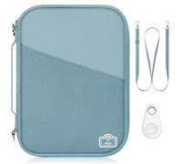 EcoVision Family Passport Holder for Travel with RFID Blocking, Traveling Essentials Organizer Pouch Bag, Light Passport Wallet for Travel Must Haves Accessories for Women Men, Haze Blue+Dusty Blue