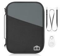 EcoVision Family Passport Holder for Travel with RFID Blocking, Traveling Essentials Organizer Pouch Bag, Light Passport Wallet for Travel Must Haves Accessories for Women Men, Black+Gunmetal Grey